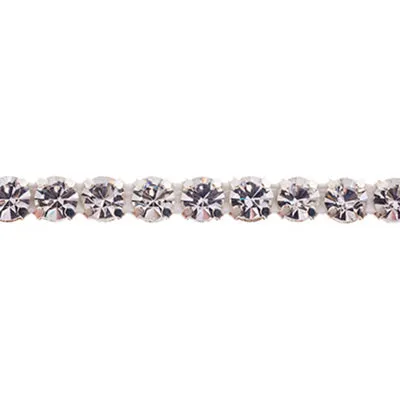 Czech Rhinestone Banding 1-Row SS19 Crystal/Silver