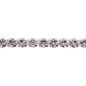 Czech Rhinestone Banding 1-Row SS19 Crystal/Silver