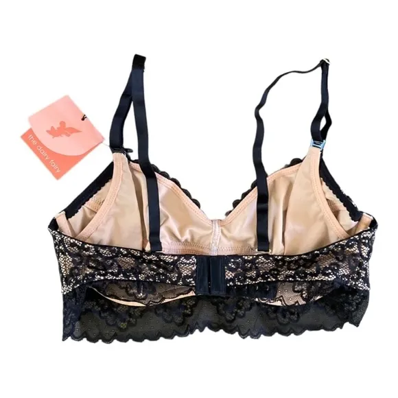 Dairy Fairy Ayla Luxury Lace Nursing Bra Size 3 NWT Black