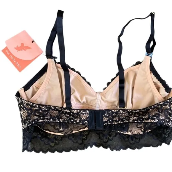 Dairy Fairy Ayla Luxury Lace Nursing Bra Size 3 NWT Black