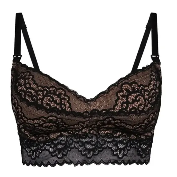 Dairy Fairy Ayla Luxury Lace Nursing Bra Size 3 NWT Black