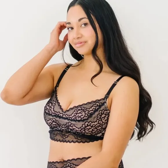 Dairy Fairy Ayla Luxury Lace Nursing Bra Size 3 NWT Black