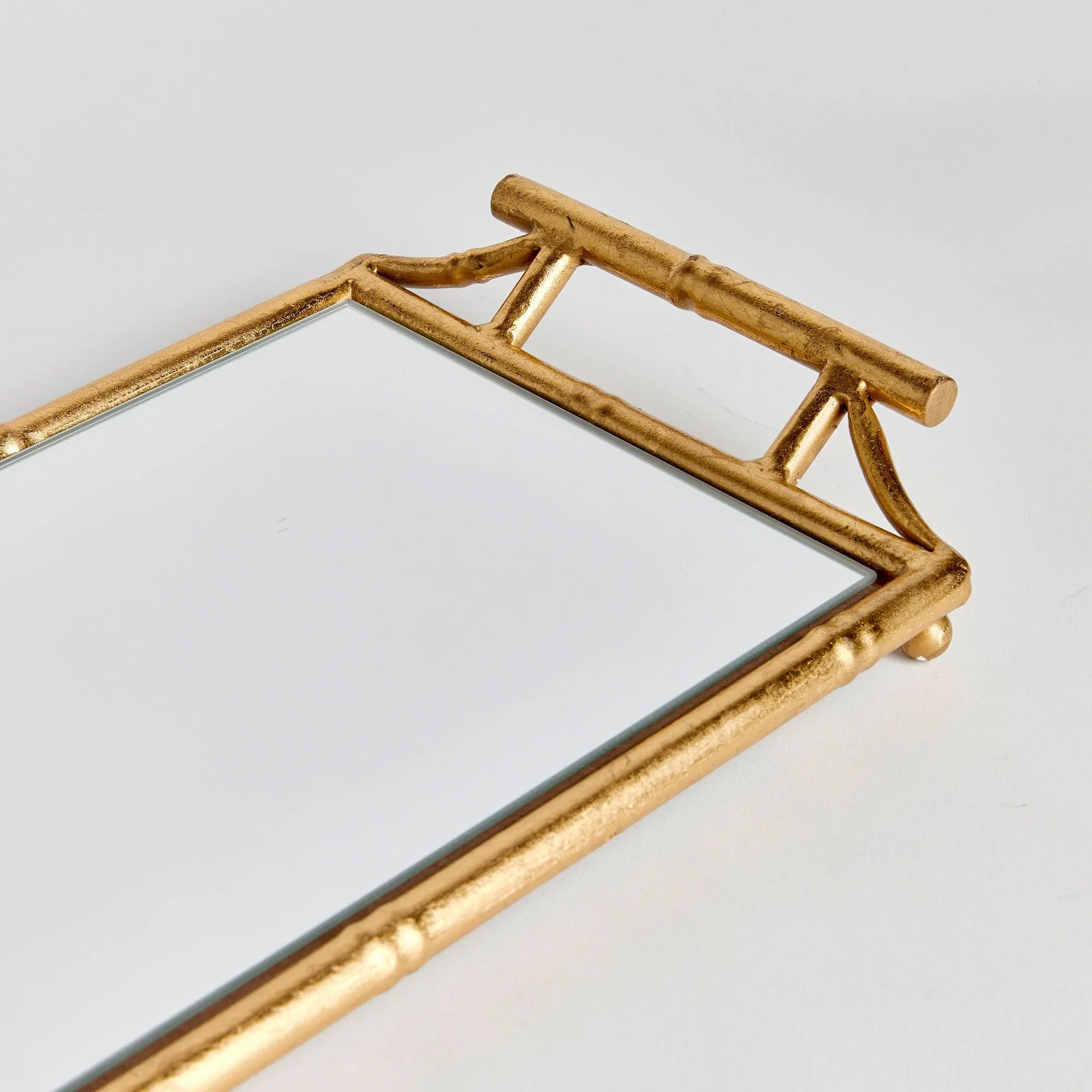 Daphne Narrow Mirrored Tray With Handles