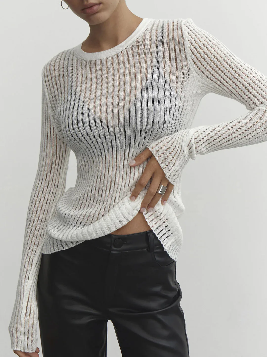 Dark Romance Sheer Long Sleeve Top