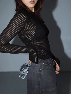Dark Romance Sheer Long Sleeve Top