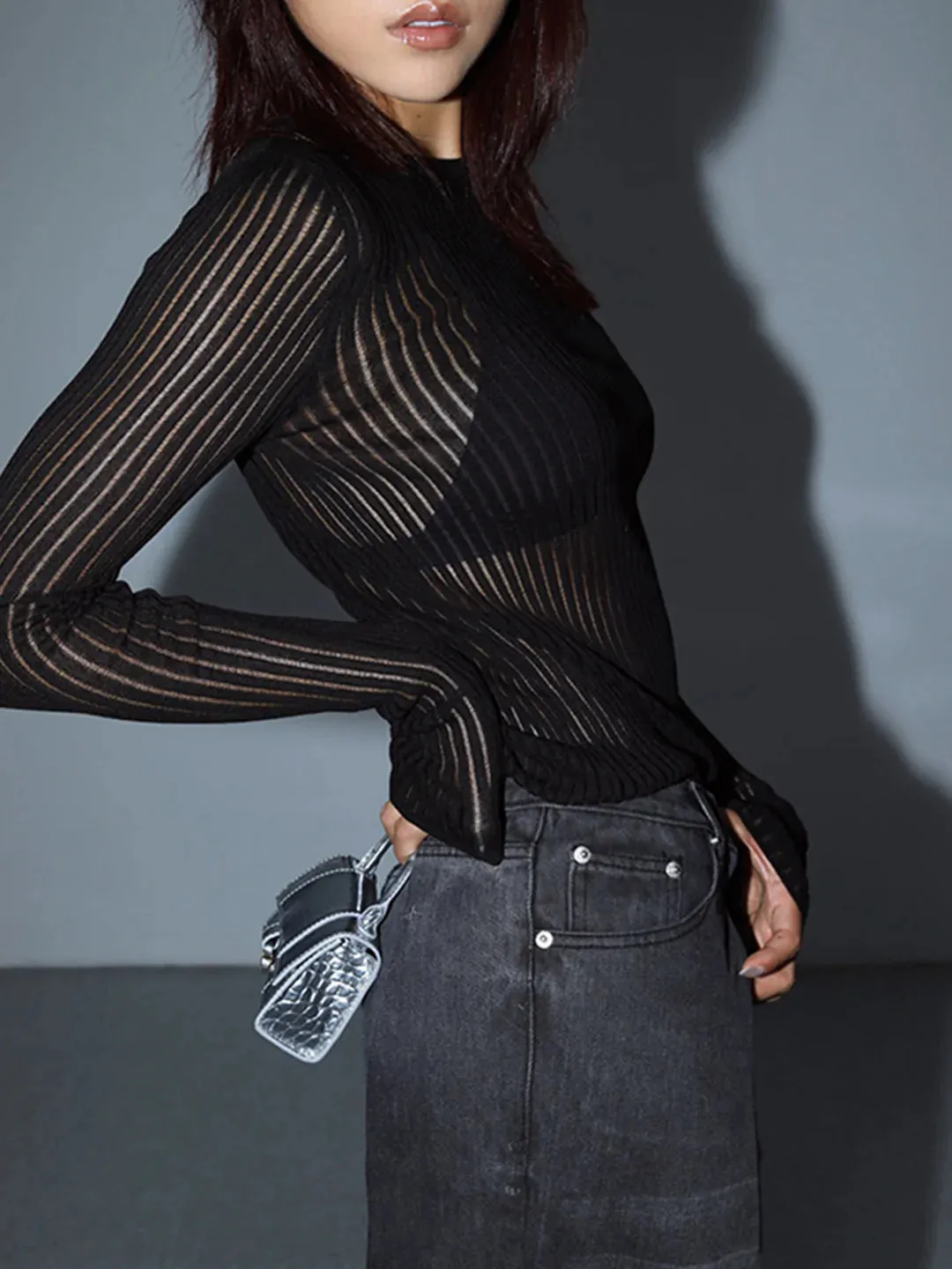 Dark Romance Sheer Long Sleeve Top