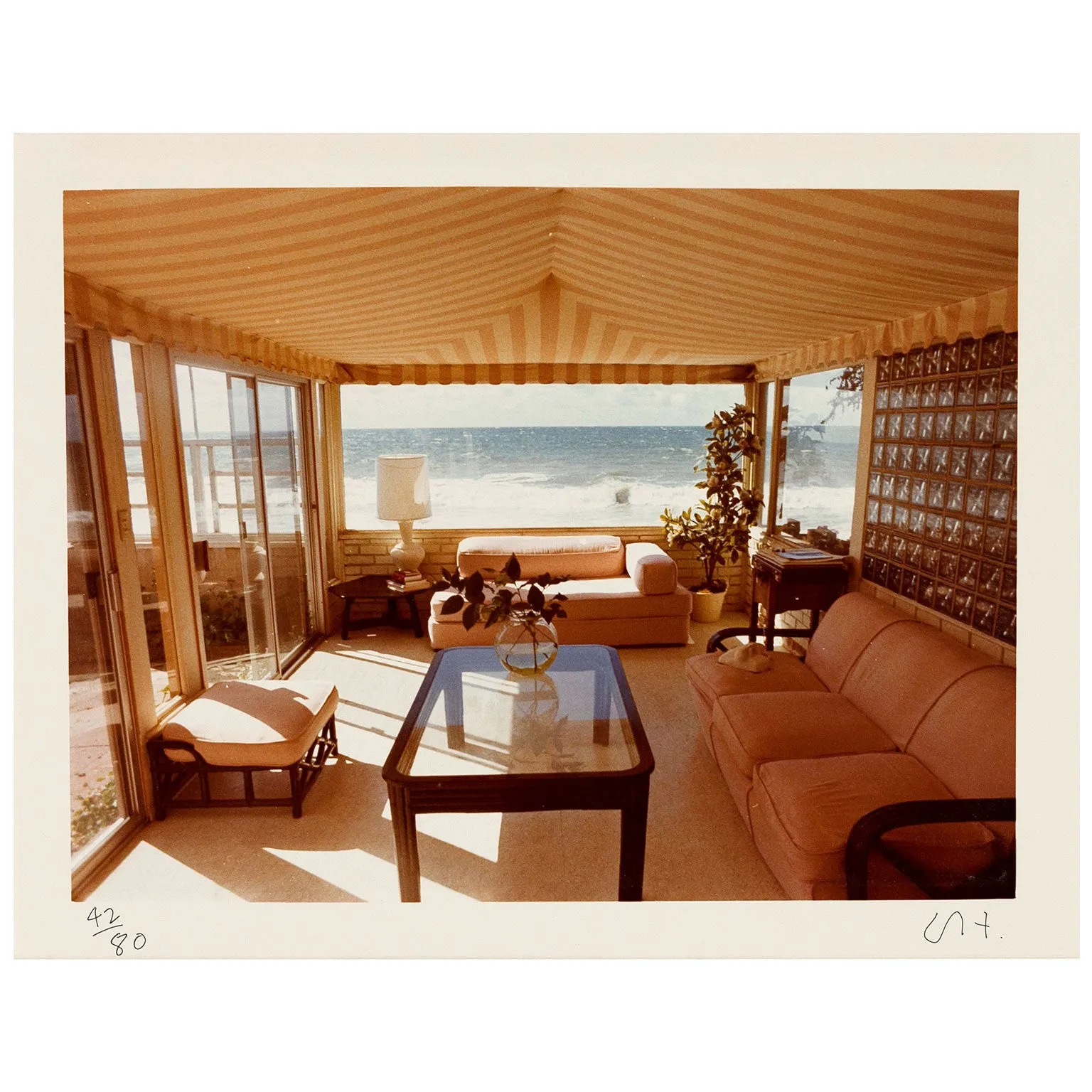 DAVID HOCKNEY "MALIBU INTERIOR" PHOTO, 1974