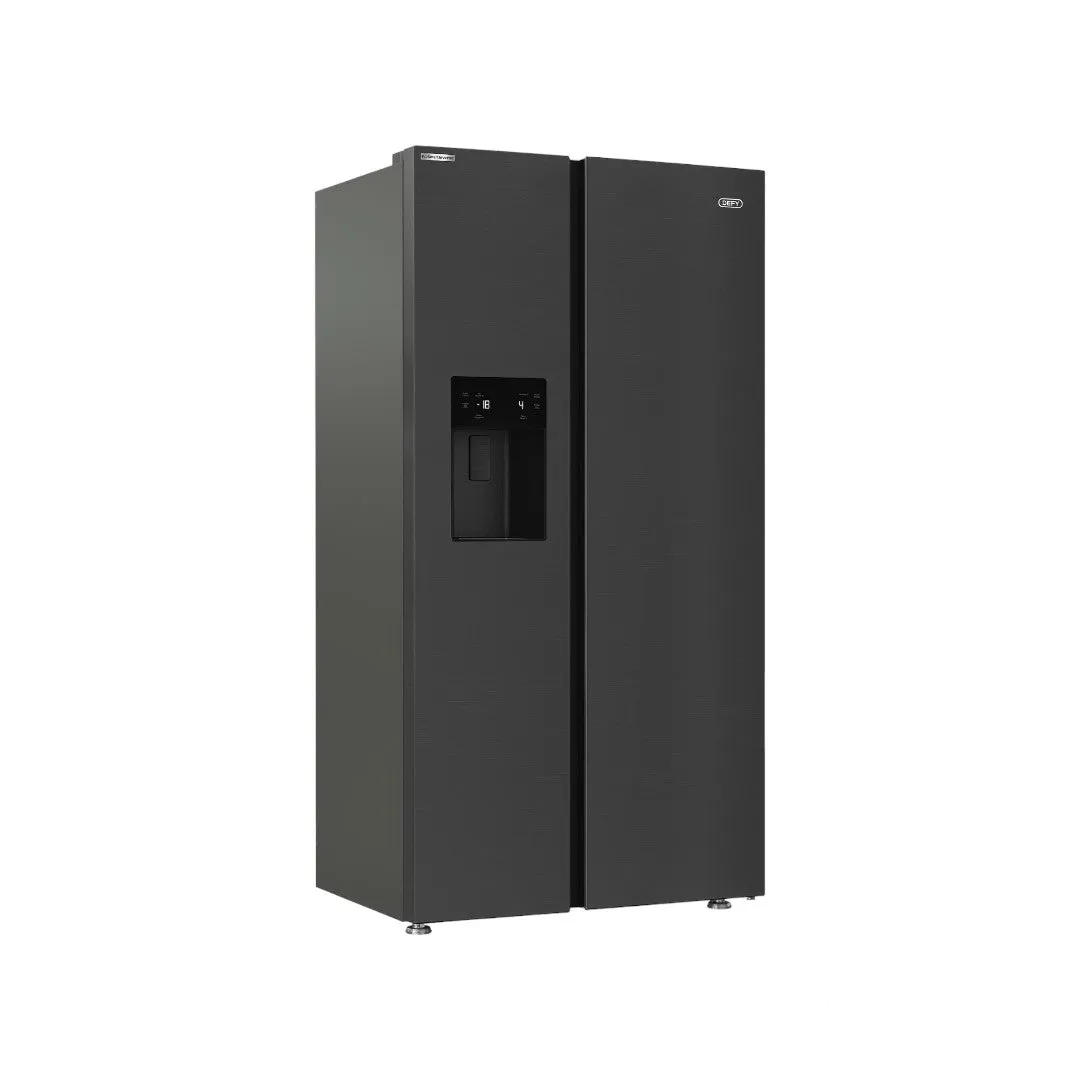 Defy 525L Black Side-By-Side Door Fridge DFF567