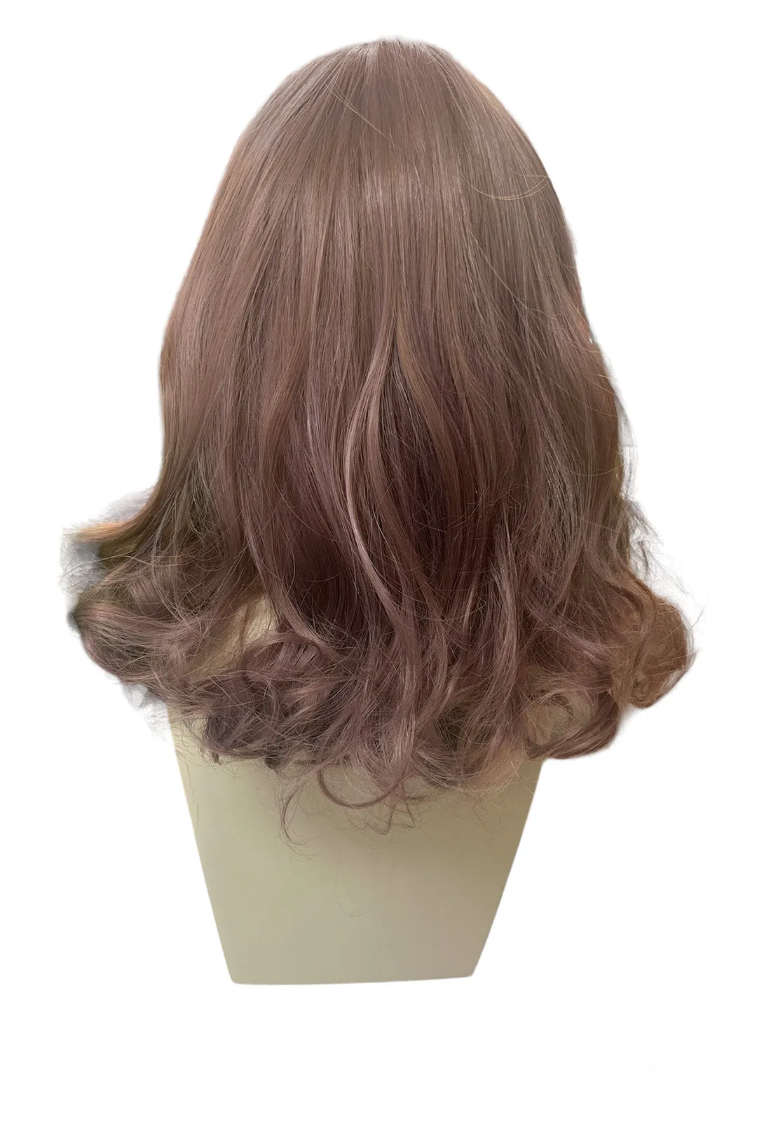 Deluxe Brown & Purple Mid Length Curly Wig
