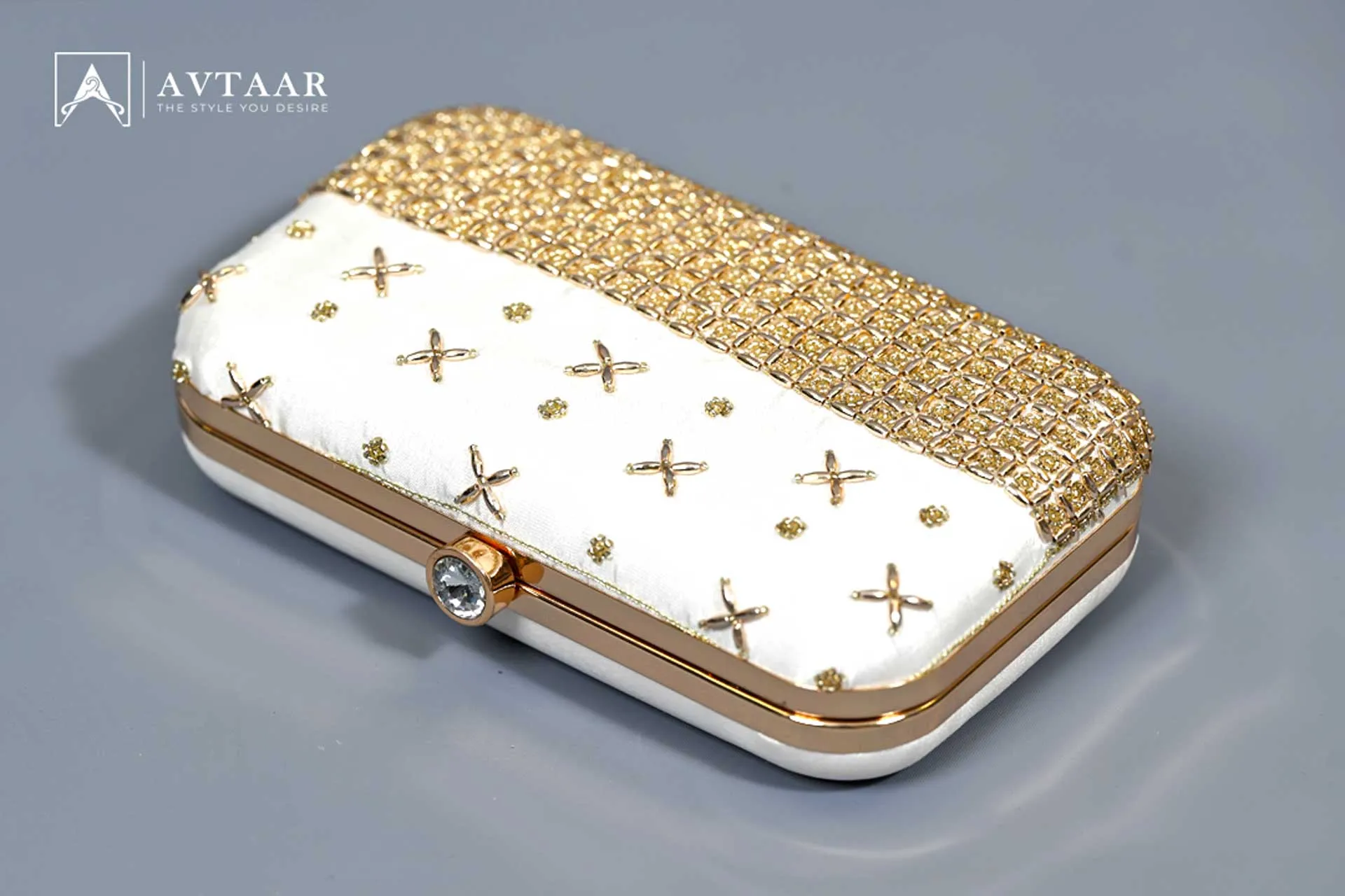 Designer Evening Party Women Clutch White