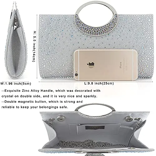 Dexmay Crystal Handle Evening Bag