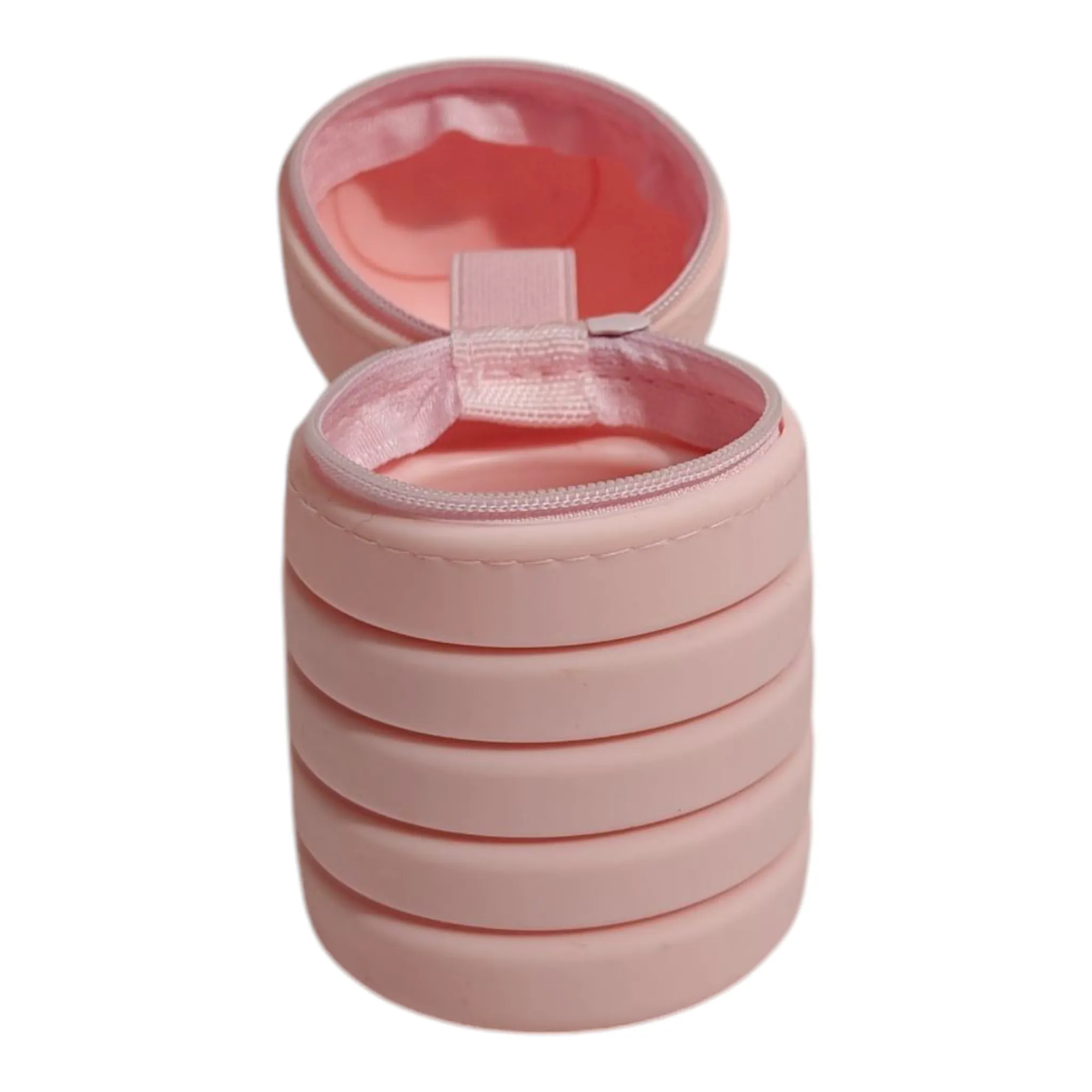 DOLL FACE EXPANDABLE SILICONE PENCIL POUCH - LIGHT PINK