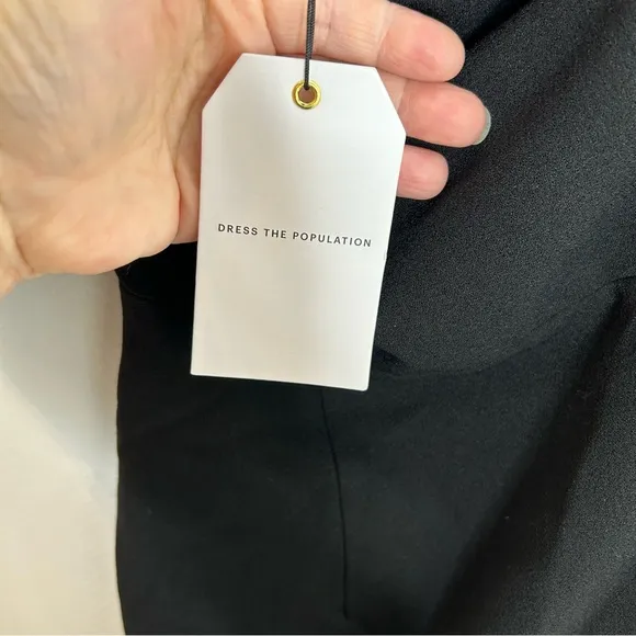 Dress the Population Tiffany one shoulder dress black size XS