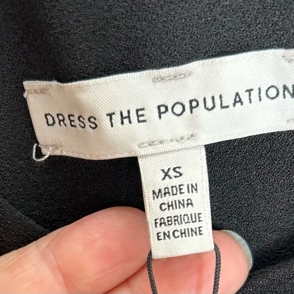 Dress the Population Tiffany one shoulder dress black size XS