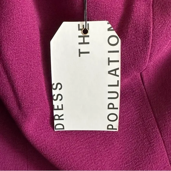 DRESS THE POPULATION Tiffany One-Shoulder Maroon Dark Magenta Dress Size S NWT