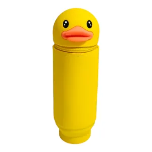 DUCK FACE SILICONE PENCIL POUCH - YELLOW