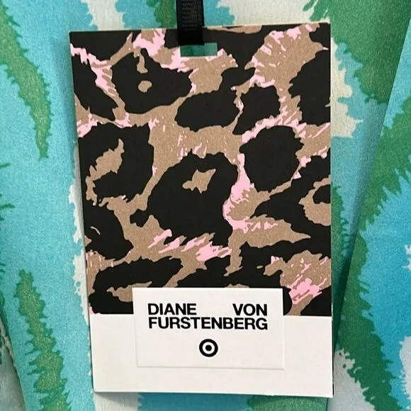 DVF Long Satin Disco 🪩 Zebra 🦓 Green Tie Robe 👘 Gorgeous!