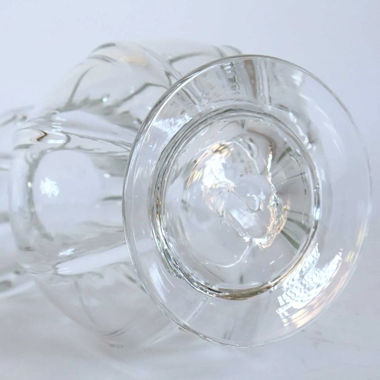 Early American Flint Glass Pillar Molded Footed Pitcher
