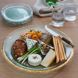 Edgey Round Party Platter Gold