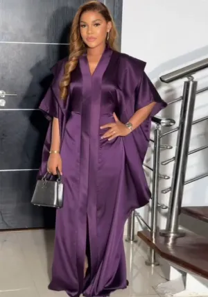 Elegant Pleated Loose Slit Maxi Dress for Graceful Everyday Style