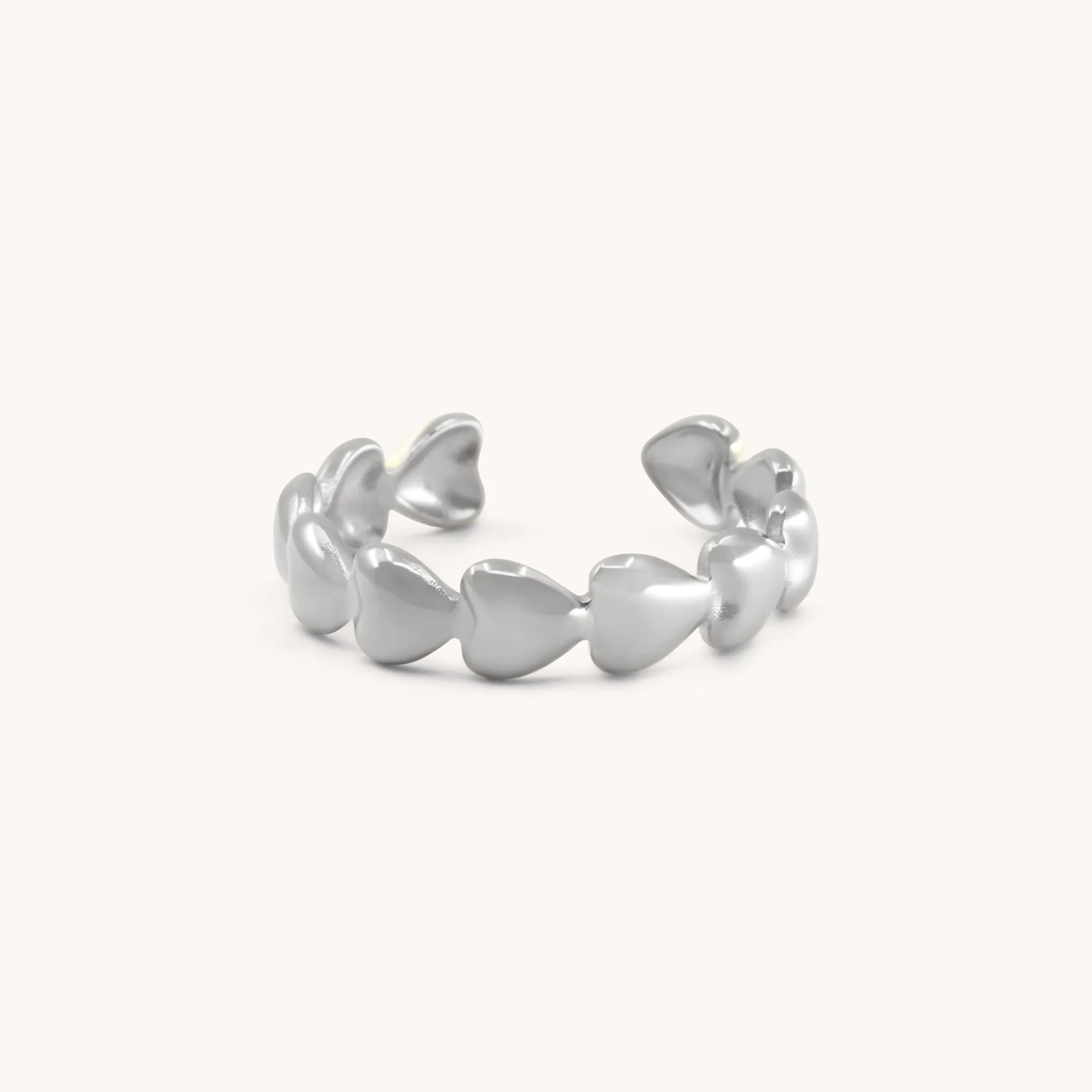 Elise Heart Band Ring, Silver