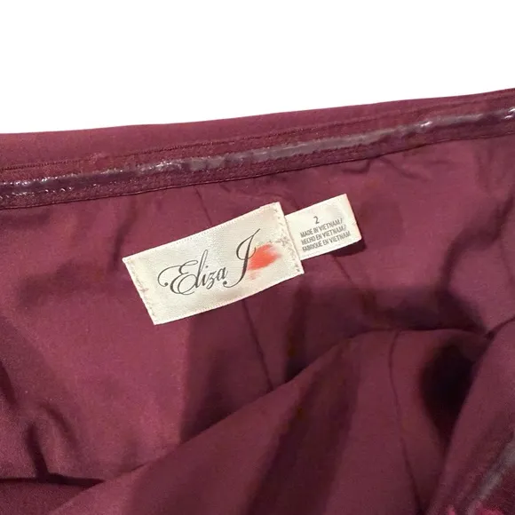 Eliza J Plum One Shoulder Scuba Crepe Sheath Dress Midi Classy Party Cocktail 2
