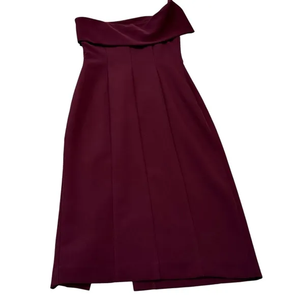 Eliza J Plum One Shoulder Scuba Crepe Sheath Dress Midi Classy Party Cocktail 2