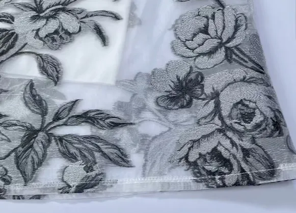 Embroidered Commuting Hepburn Puff Skirt