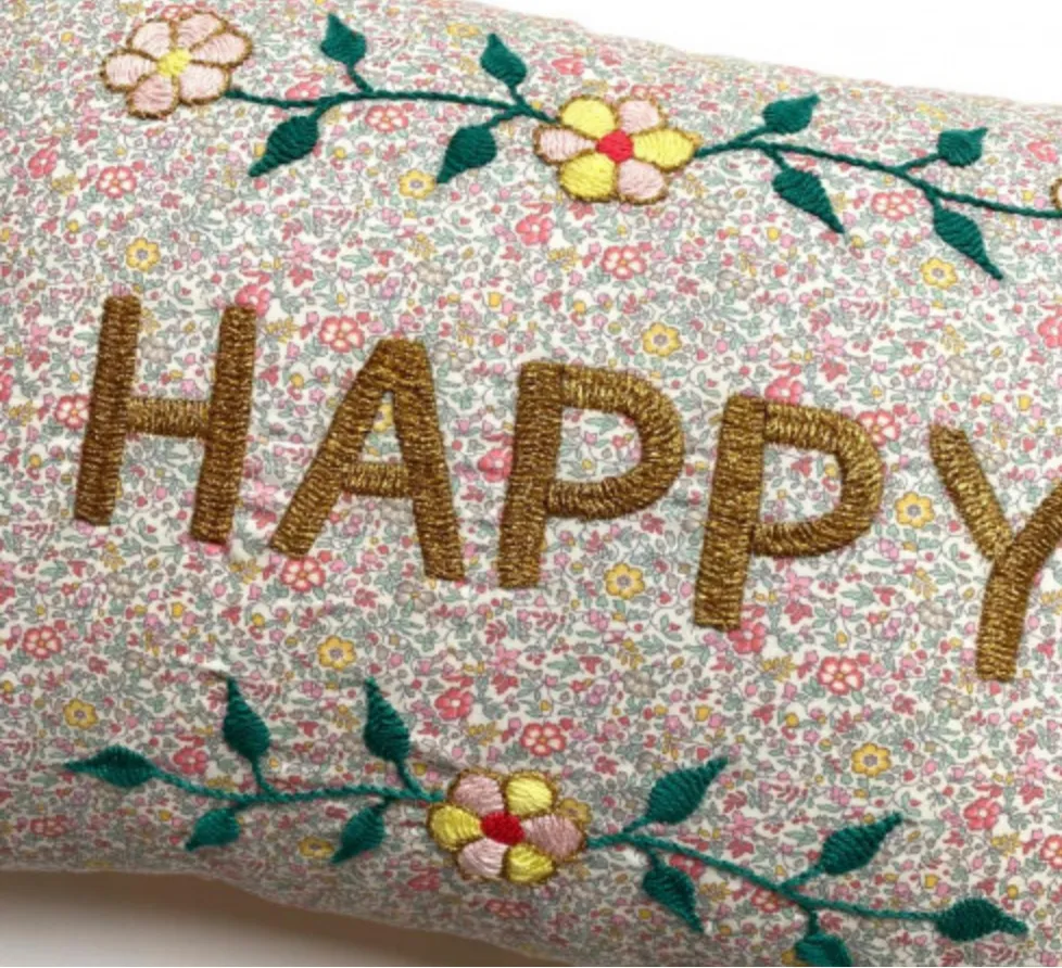 Embroidered Cushion(Happy)