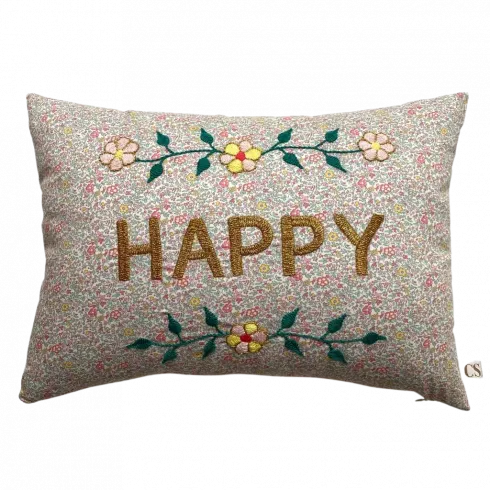 Embroidered Cushion(Happy)