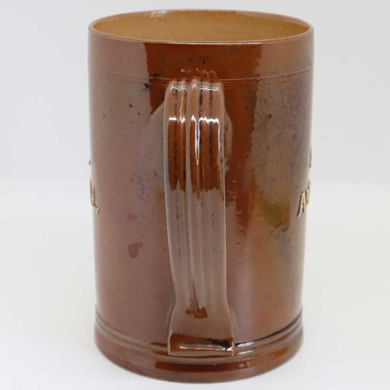 English Doulton Lambeth Stoneware Pottery Motto Mug or Tankard