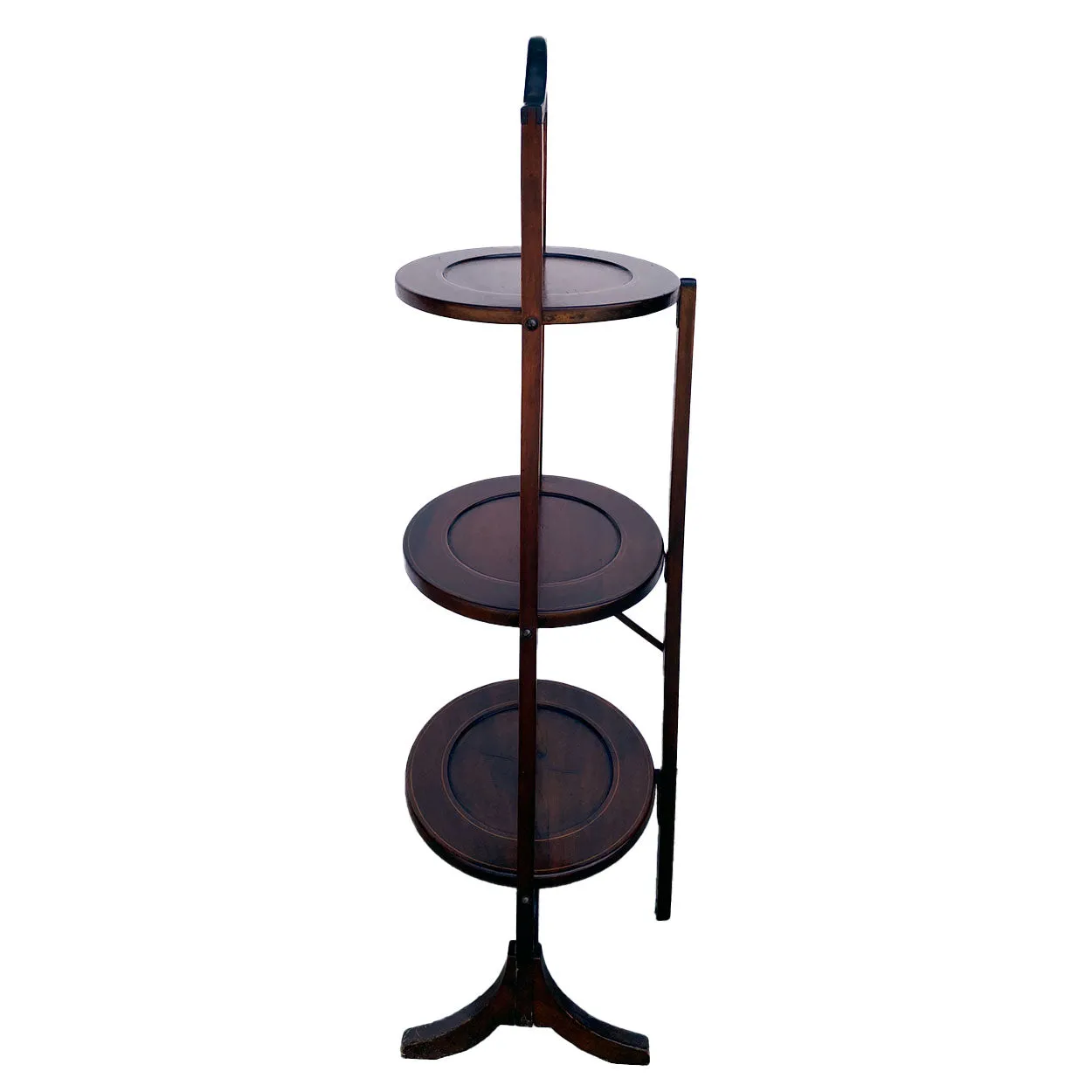 English Edwardian Mahogany Three-Tier Folding Cake Stand