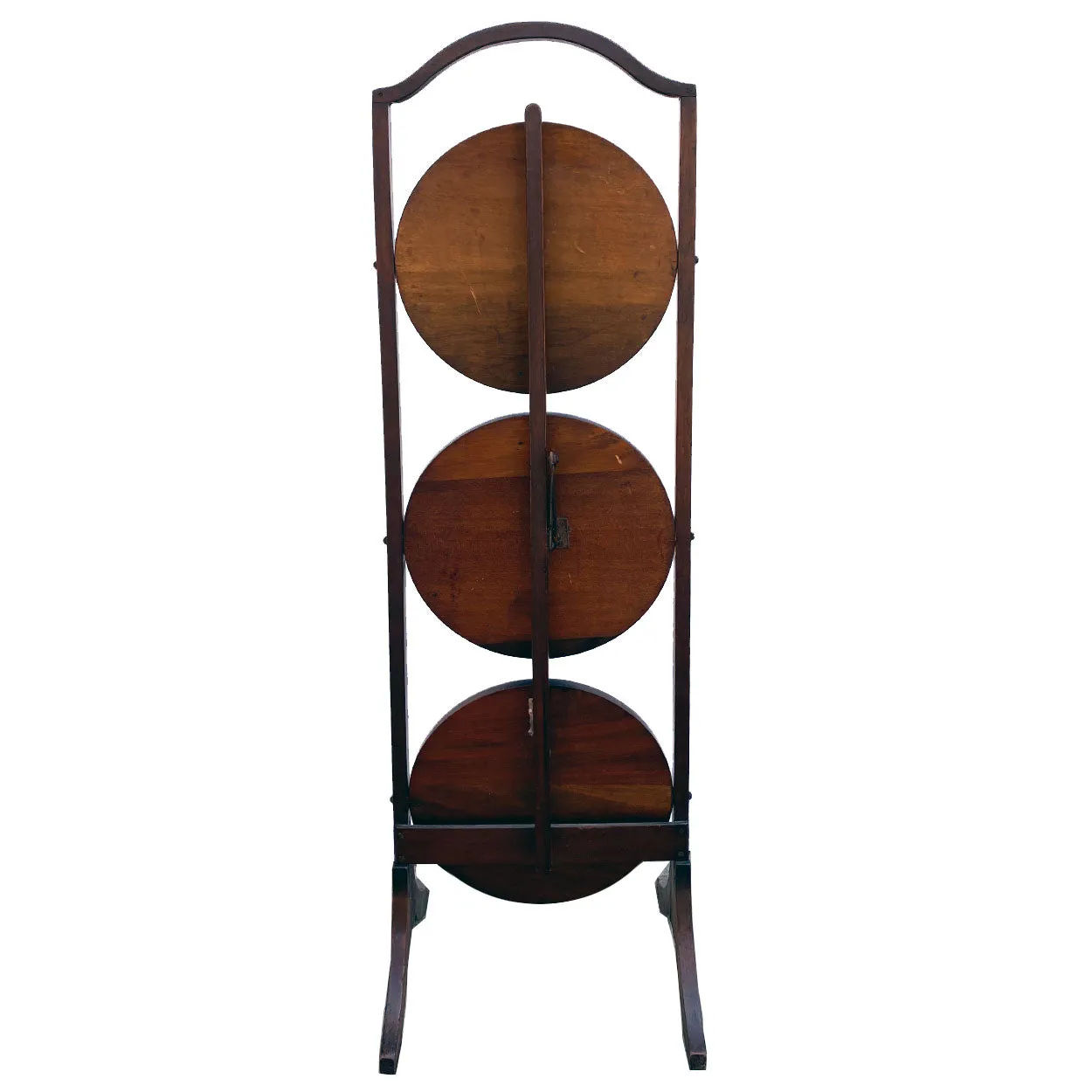 English Edwardian Mahogany Three-Tier Folding Cake Stand