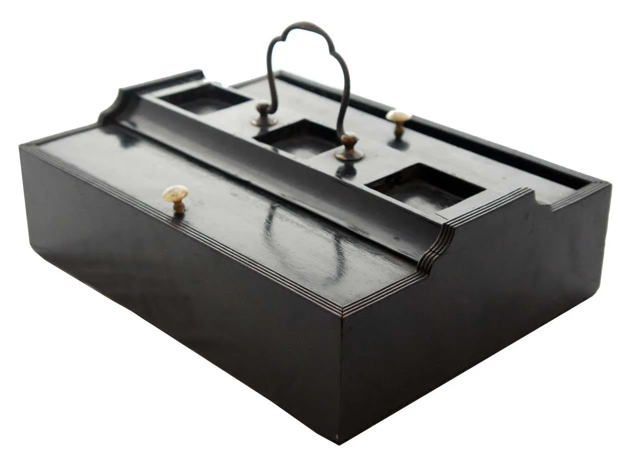 English Regency Chatsworth House Ebonized Inkstand