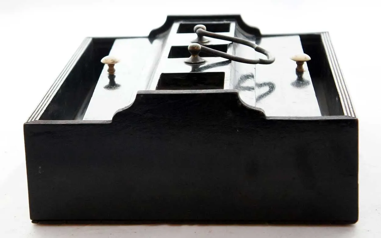 English Regency Chatsworth House Ebonized Inkstand