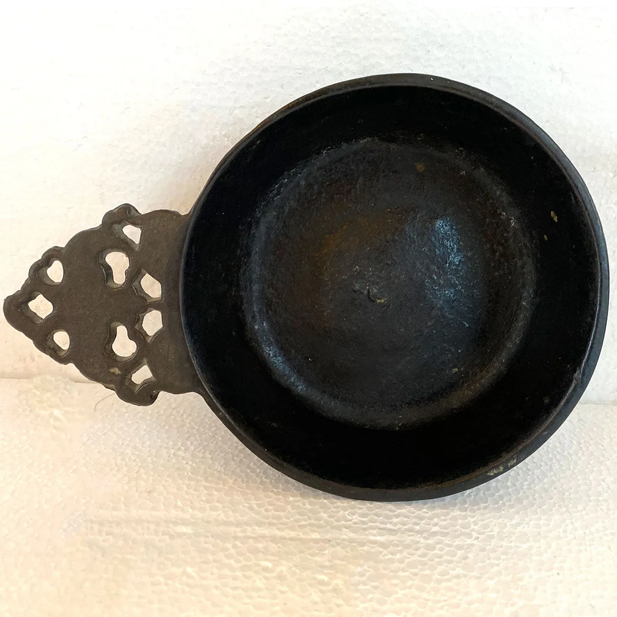 English William Bullock & Co. Patinated Cast Iron One-Handle Porringer