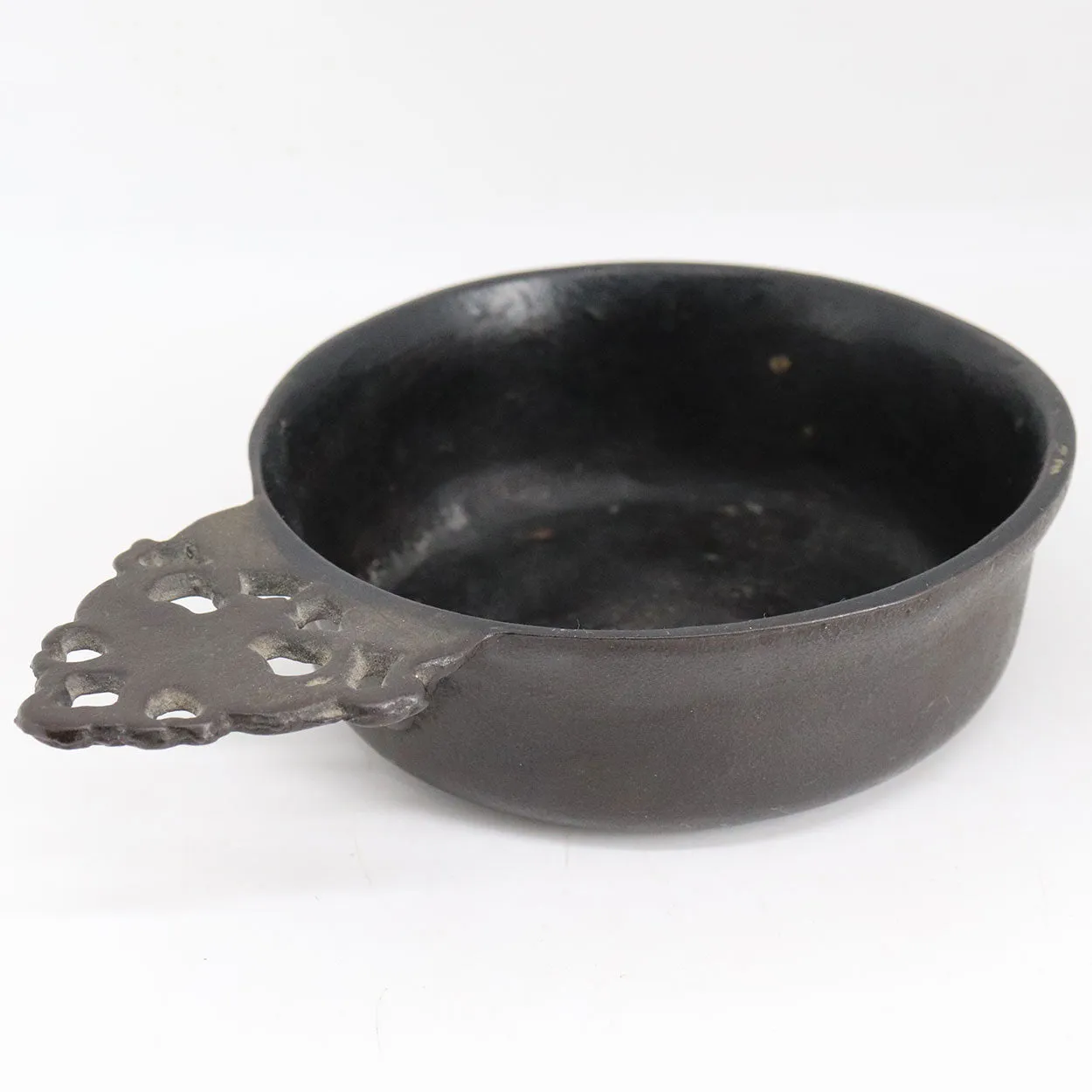 English William Bullock & Co. Patinated Cast Iron One-Handle Porringer