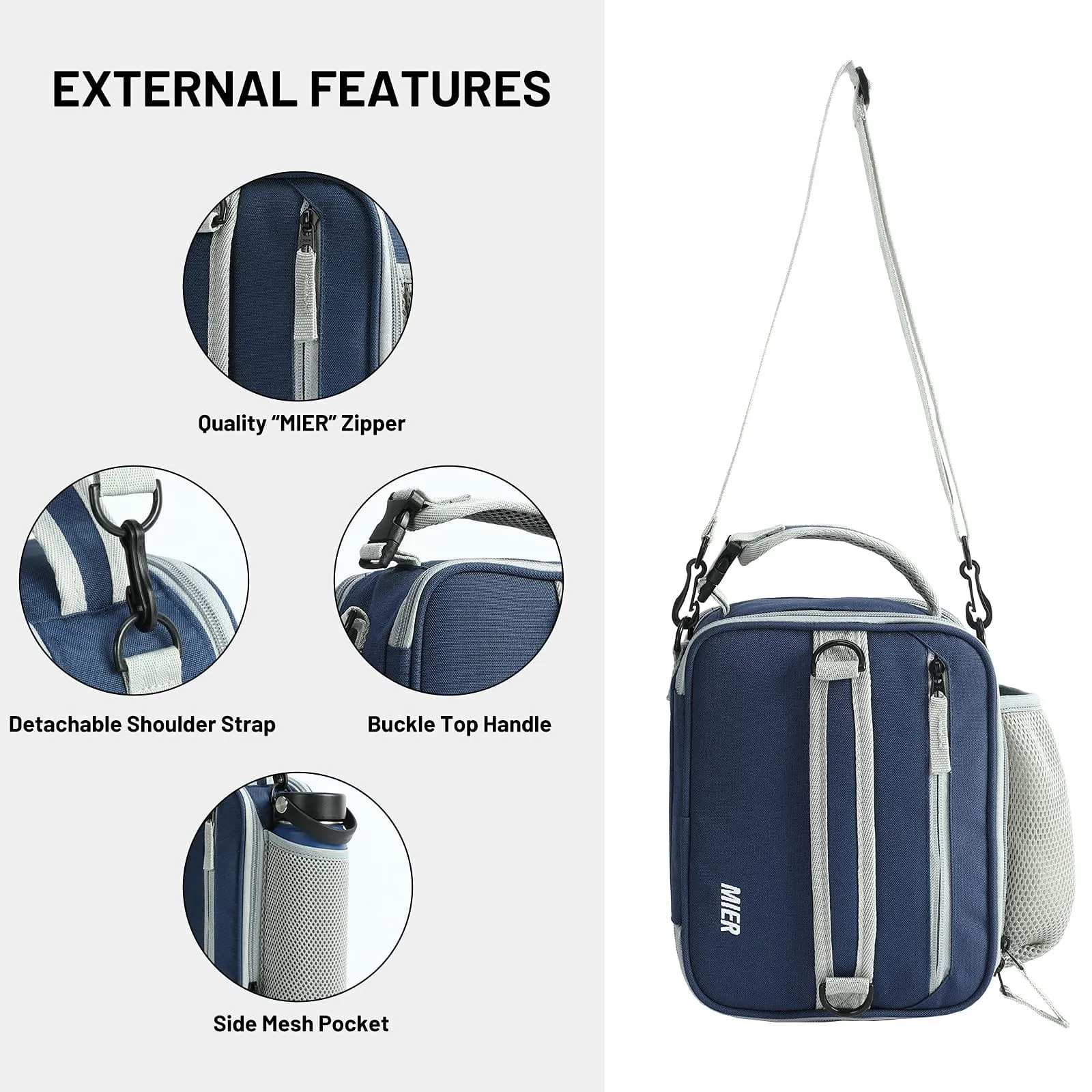 Expandable Lunch Bag Insulated Lunch Box for Men Boys Teens
