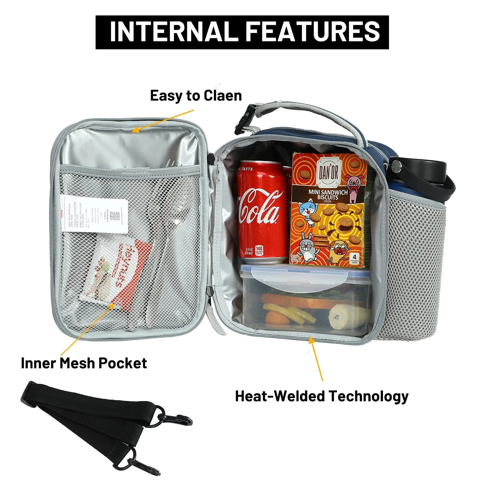 Expandable Lunch Bag Insulated Lunch Box for Men Boys Teens