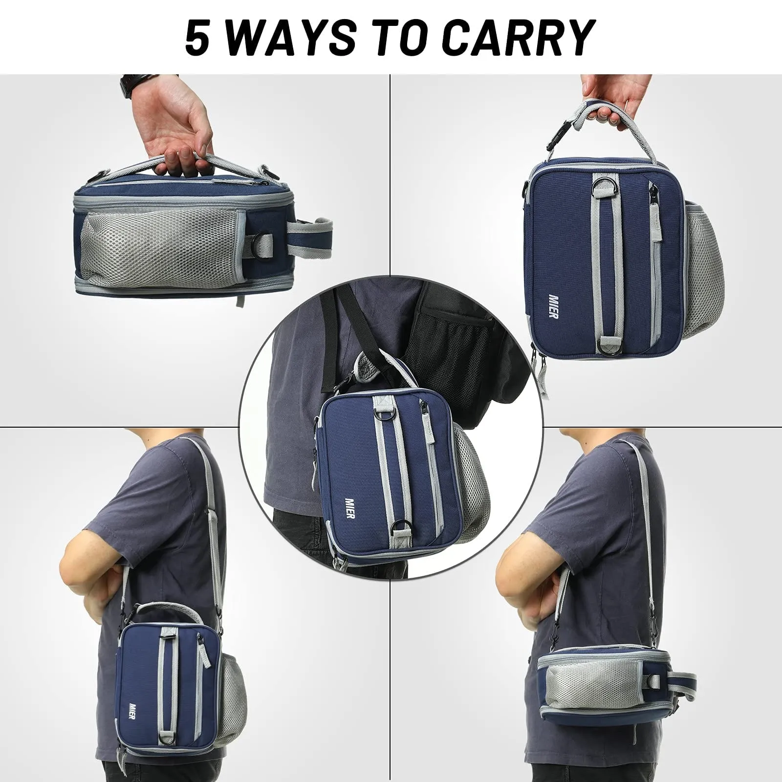Expandable Lunch Bag Insulated Lunch Box for Men Boys Teens