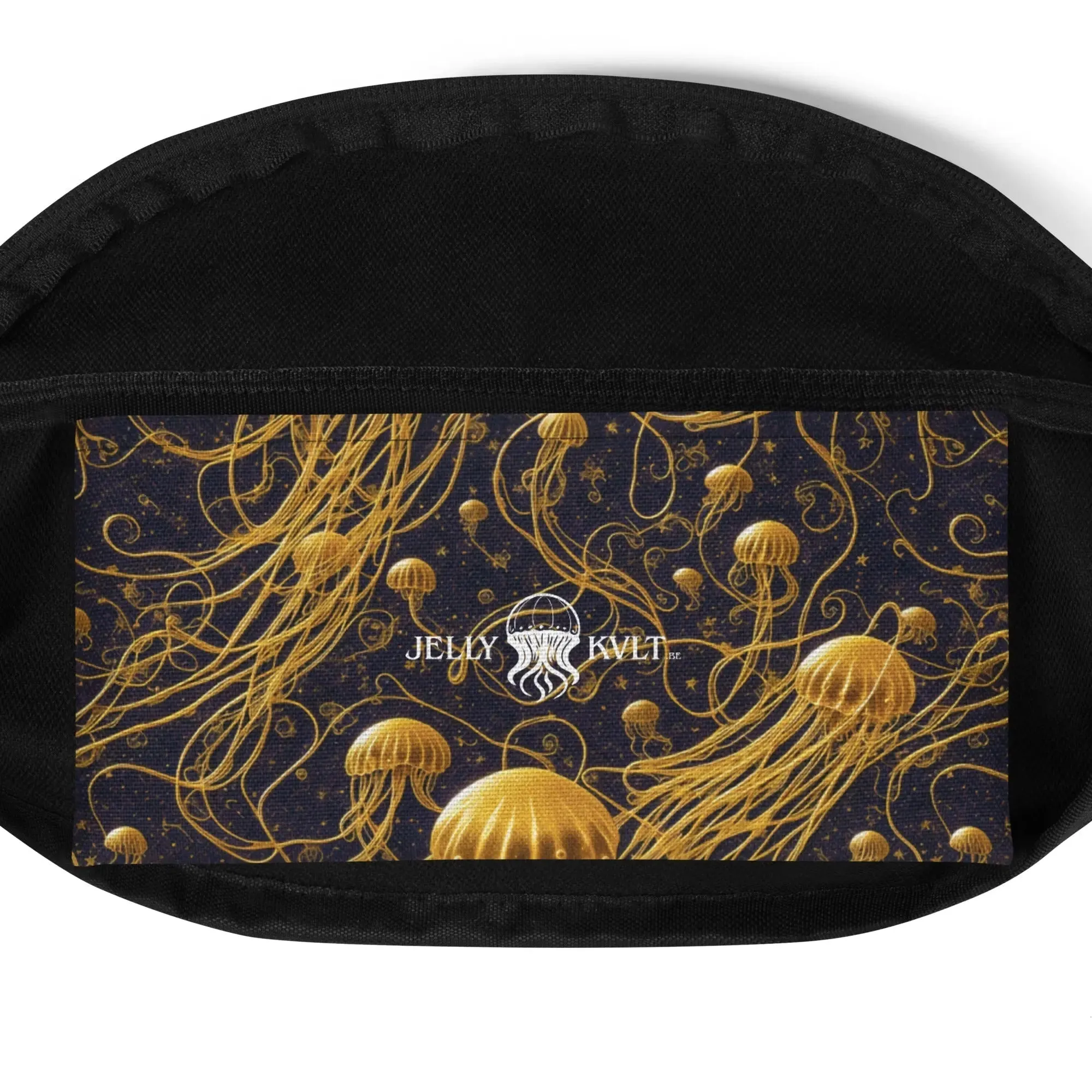 Fanny Pack - Black and Gold Jellyfishes