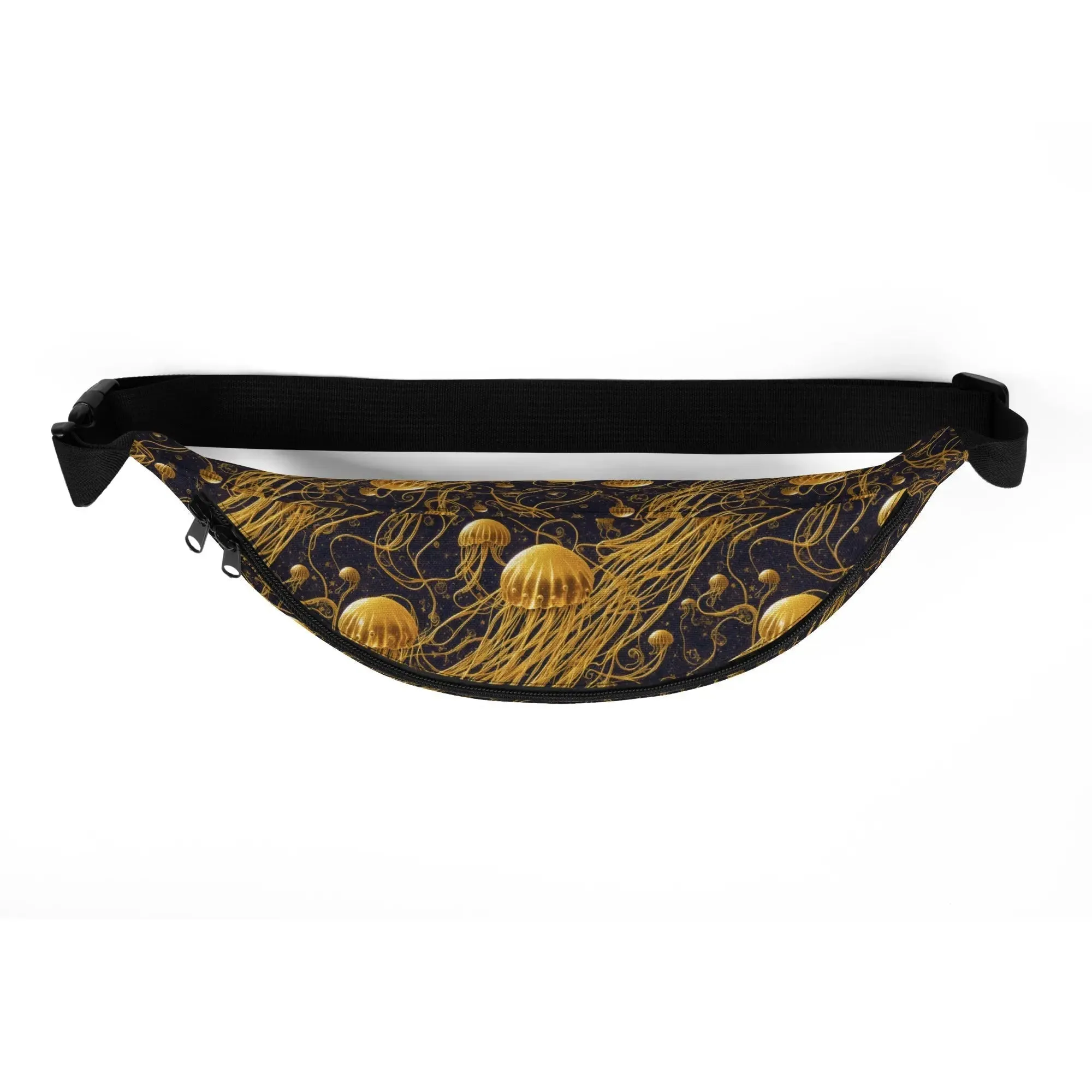 Fanny Pack - Black and Gold Jellyfishes