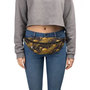 Fanny Pack - Black and Gold Jellyfishes