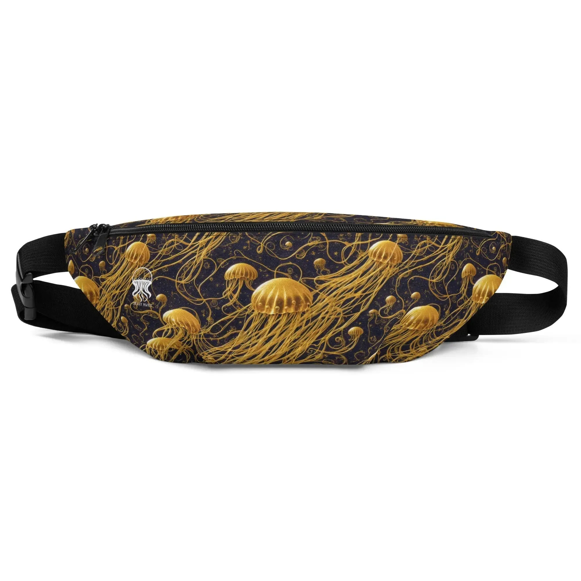 Fanny Pack - Black and Gold Jellyfishes