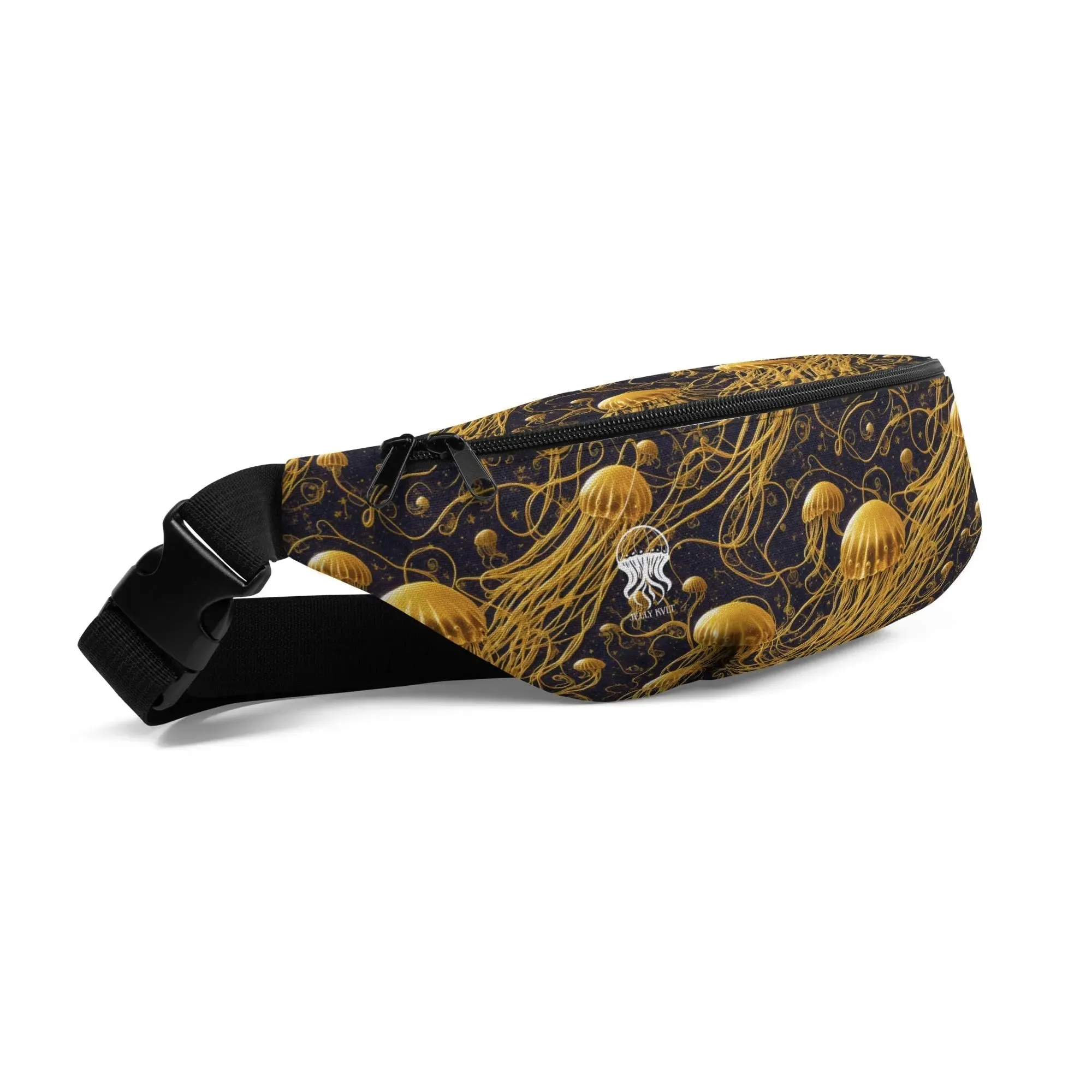 Fanny Pack - Black and Gold Jellyfishes