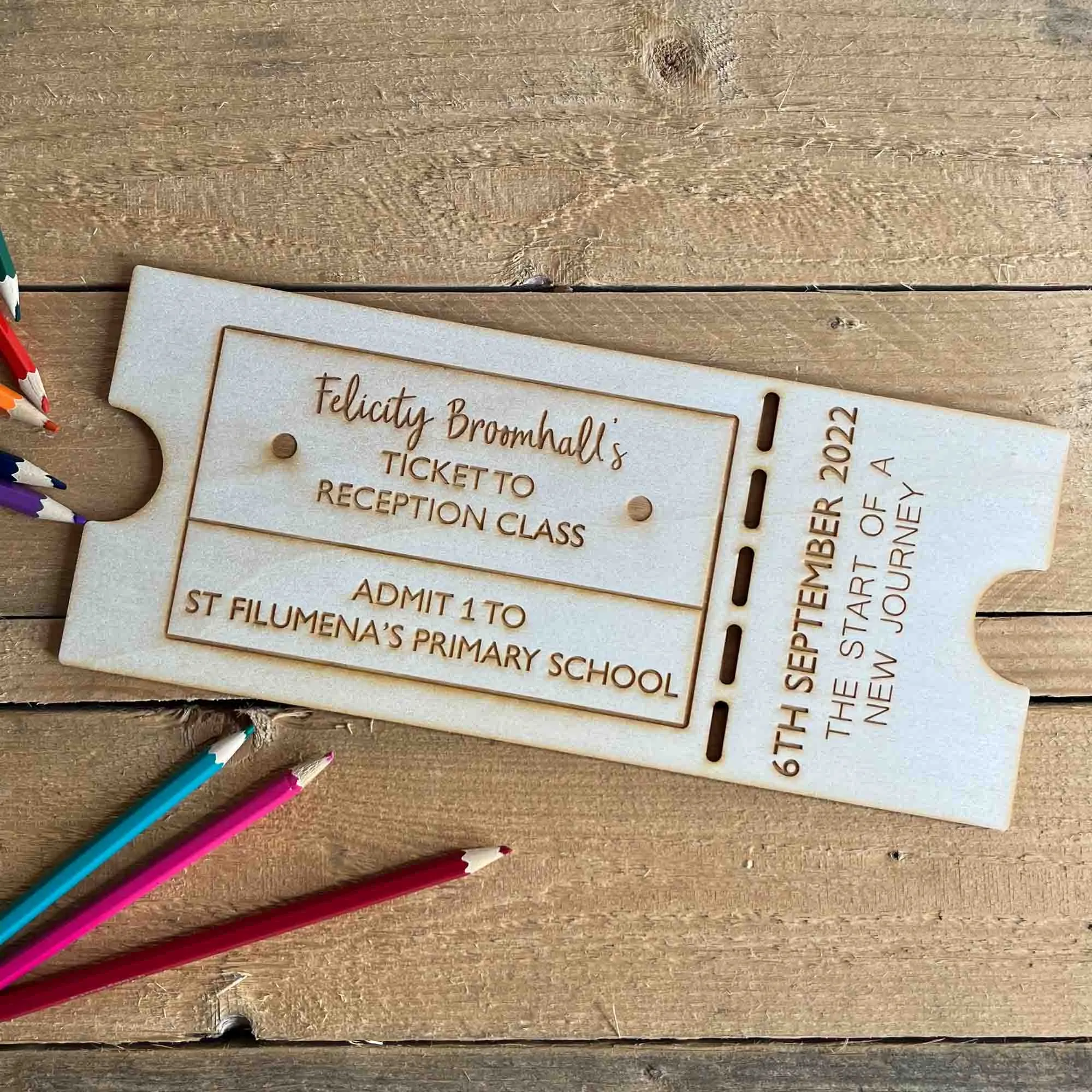First Day/Back to School or Nursery Ticket Photo Prop