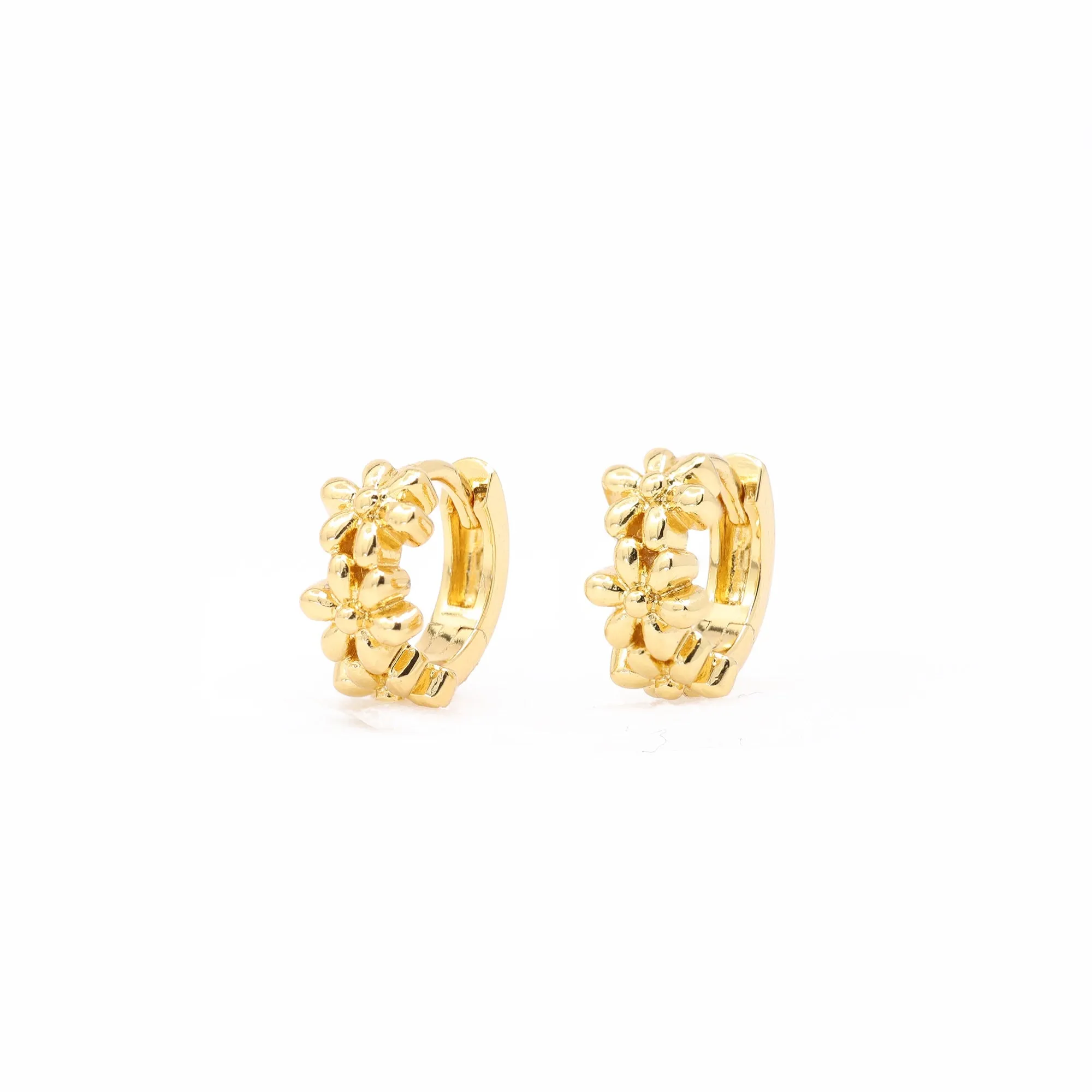 Flora Hoop Earrings in Gold