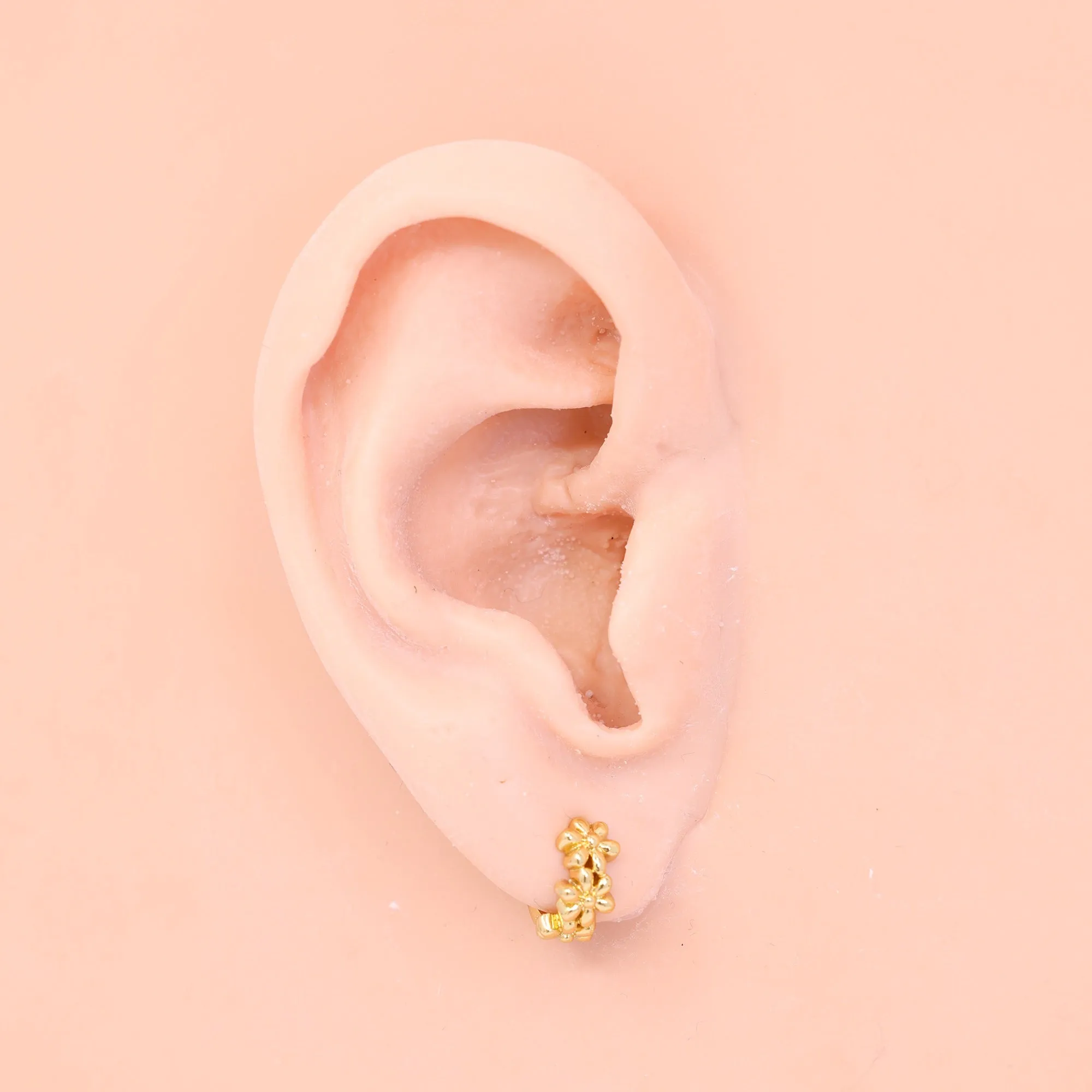 Flora Hoop Earrings in Gold