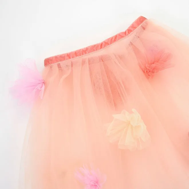 Floral Layered Tulle Cape