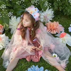 Floral Layered Tulle Cape